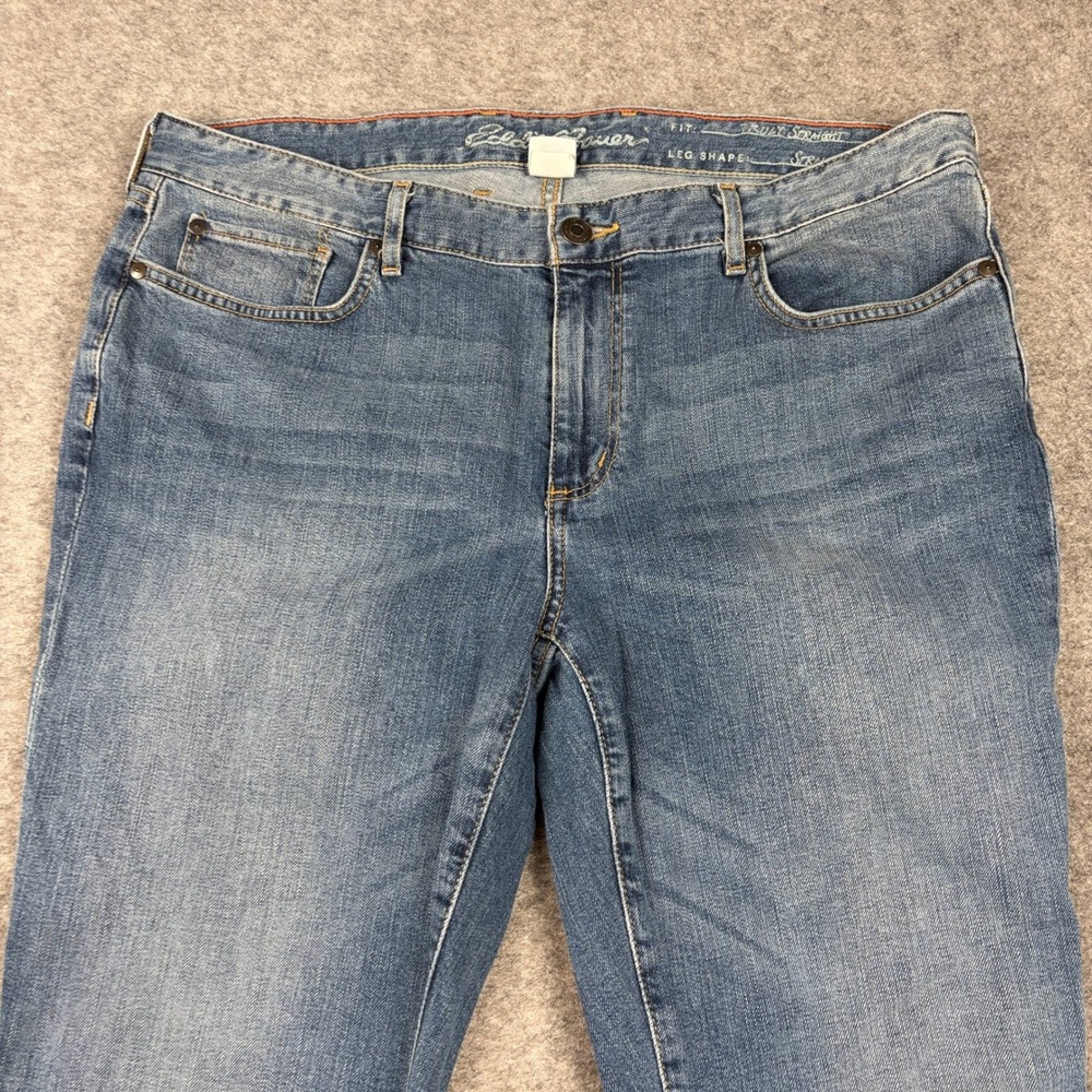 Eddie Bauer Jeans Womens 16 Truly Straight Leg Blue Denim Medium Wash Preppy